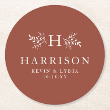 モノグラム素朴テラコッタ錆秋の結婚式