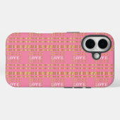 モノグラム素朴デイジーフローラピンク Case-Mate iPhoneケース (裏面 (横))