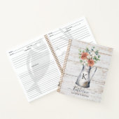 モノグラム素朴バラコットンユーカリレシピ本 ノートブック (内部)