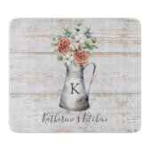 モノグラム素朴バラコットンユーカリ入りジョッキ カッティングボード (正面)