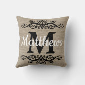 モノグラム素朴バーラップルック クッション (裏面)