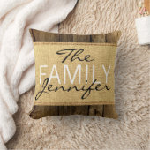 モノグラム素朴バーラップヴィンテージウッドルック クッション (ブランケット)