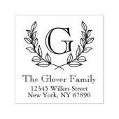 モノグラム素朴ファミリーアドレス自己インク入力スタンプ セルフインキングスタンプ (デザイン)