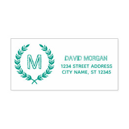 モノグラム素朴ファミリ名アドレスカスタム セルフインキングスタンプ