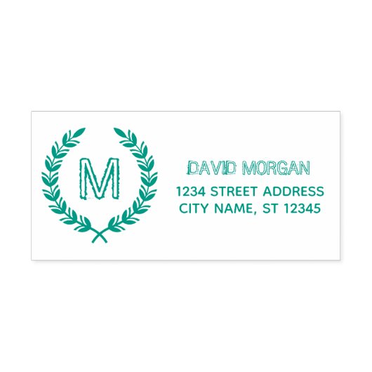 モノグラム素朴ファミリ名アドレスカスタム セルフインキングスタンプ (デザイン)