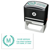 モノグラム素朴ファミリ名アドレスカスタム セルフインキングスタンプ (インサイチュ)