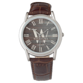 モノグラム素朴ファームハウスカスタムファミリーネームレトロ 腕時計