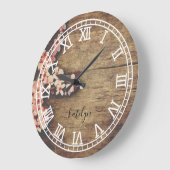 モノグラム素朴ファームハウスカスタムファミリーネーム ラージ壁時計 (傾斜)