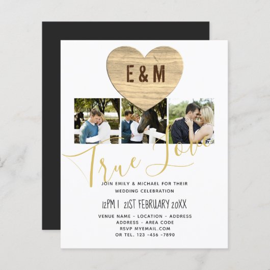 モノグラム素朴フォトコラージュ愛ハート結婚ズ (正面/裏面)