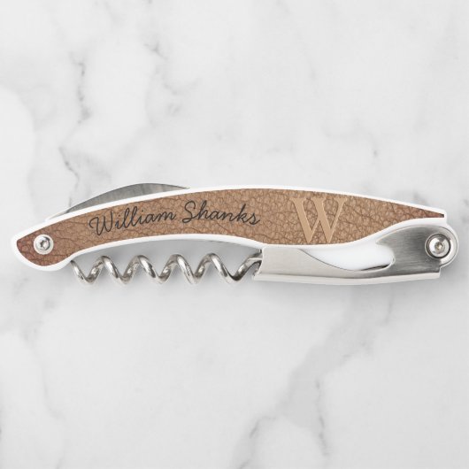 モノグラム素朴ブラウンレザーブラックスクリプト ソムリエナイフ (裏面)