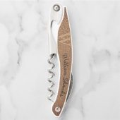 モノグラム素朴ブラウンレザーブラックスクリプト ソムリエナイフ (正面)