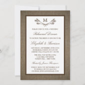 モノグラム素朴ブランチバーラップリハーサルディナー 招待状 (正面)