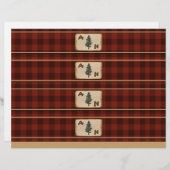 モノグラム素朴プレイド結婚式招待状ラッパー (正面/裏面)