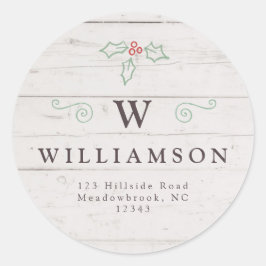 モノグラム素朴ミストレトーファームハウス差出人住所 ラウンドシール