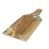 モノグラム素朴ユーカリひまわり木像 カッティングボード (角)
