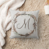 モノグラム素朴リース枕 クッション (ブランケット)