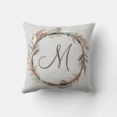 モノグラム素朴リース枕 クッション (裏面)