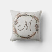 モノグラム素朴リース枕 クッション (正面)