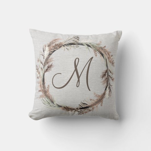 モノグラム素朴リース枕 クッション (正面)