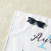 モノグラム素朴ワイルドフラワーブーケかわいらしの夏 ビーチタオル (インサイチュ)