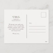 モノグラム素朴ワンフォトファミリー休日 シーズンポストカード (裏面)