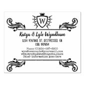 モノグラム素朴ヴィンテージオーナメントシールドロゴ ラバースタンプ (インプリント)