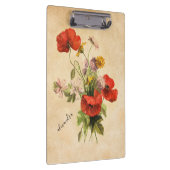 モノグラム素朴ヴィンテージブーケレッドポピーズベージュ クリップボード (右)