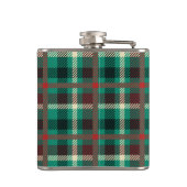 モノグラム素朴付きティール(緑がかった色)格子模様 フラスク (裏面)