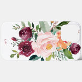 モノグラム素朴付き水彩植物体 Case-Mate iPhoneケース (裏面 (横))