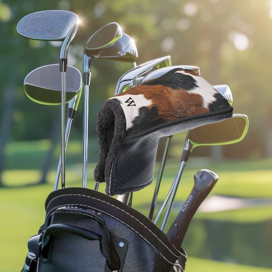 モノグラム素朴付き西部牛革パターン ゴルフヘッドカバー