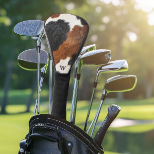 モノグラム素朴付き西部牛革パターン ゴルフヘッドカバー