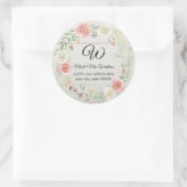 モノグラム素朴差出人住所ウッド赤面フローラ ラウンドシール (バッグ)