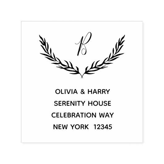 モノグラム素朴差出人住所自己インキングスタンプ セルフインキングスタンプ (デザイン)