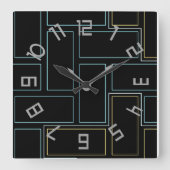 モノグラム素朴数 スクエア壁時計 (正面)