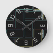 モノグラム素朴数 ラウンド壁時計 (正面)