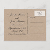 モノグラム素朴日付の保存 案内ポストカード (裏面)