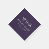 モノグラム素朴梅パープル秋冬の結婚式 スタンダードカクテルナプキン (角)