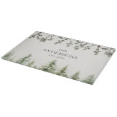 モノグラム素朴水彩松の木と枝 カッティングボード (角)