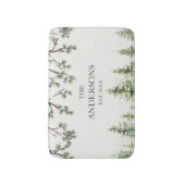 モノグラム素朴水彩松の木と枝 バスマット (正面縦)