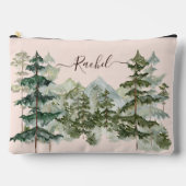 モノグラム素朴水彩林と山 アクセサリーポーチ (正面)