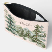 モノグラム素朴水彩林と山 アクセサリーポーチ (見開き)