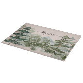 モノグラム素朴水彩林と山 カッティングボード (角)