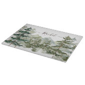 モノグラム素朴水彩林と山 カッティングボード (角)