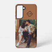 モノグラム素朴独自のフォトカラーブロックを追加 SAMSUNG GALAXYケース (裏面)