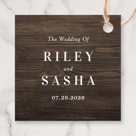 モノグラム素朴結婚式の引き出物ラベル フェイバータグ (裏面)