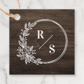 モノグラム素朴結婚式の引き出物ラベル フェイバータグ (正面)