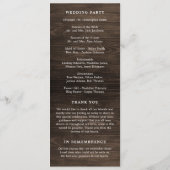 モノグラム素朴結婚式フラットプログラム プログラム (裏面)