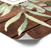 モノグラム素朴葉ブライダルシャワーウェルカムサイン ポスター (角)