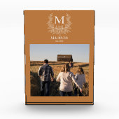 モノグラム素朴銅パーソナライズされたイニシャル フォトブロック (正面)