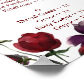 モノグラム素朴開花赤面ブルゴーニュダスティパープル ポスター (角)